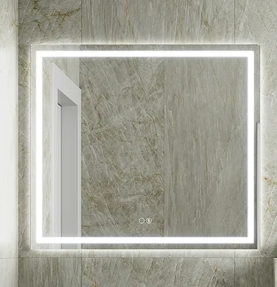 Espejo: Holanda Espejo Cuadrado 80X80Cm Luz Frontal Fria — 
