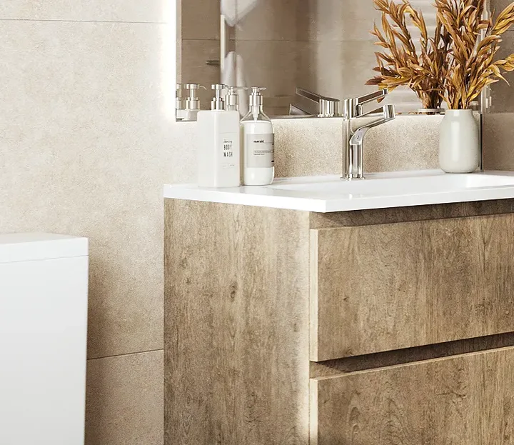 Mueble de lavabo: Velice Mueble Lavabo 80X45X50Cm Suspendido 2 Cajones — 