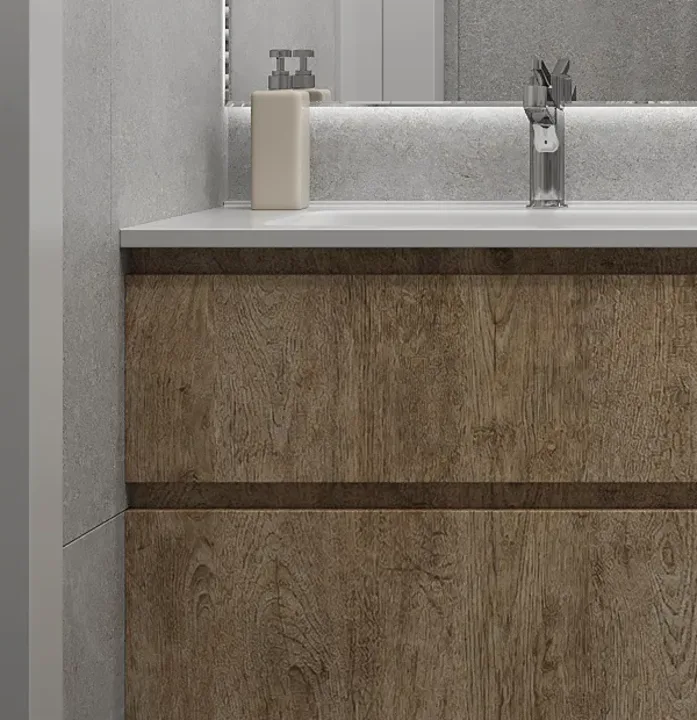 Mueble de lavabo: Velice Mueble Lavabo 80X45X50Cm Suspendido 2 Cajones — 