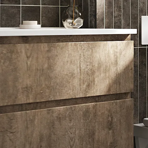 Mueble de lavabo: Velice Mueble Lavabo 100X45X50Cm Suspendido 2 Cajones — 