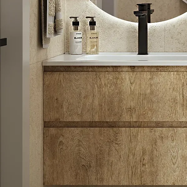 Mueble de lavabo: Velice Mueble Lavabo 80X45X50Cm Suspendido 2 Cajones — 